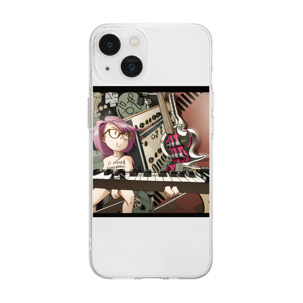 you--のメガネ女子と楽器たち Soft Clear Smartphone Case