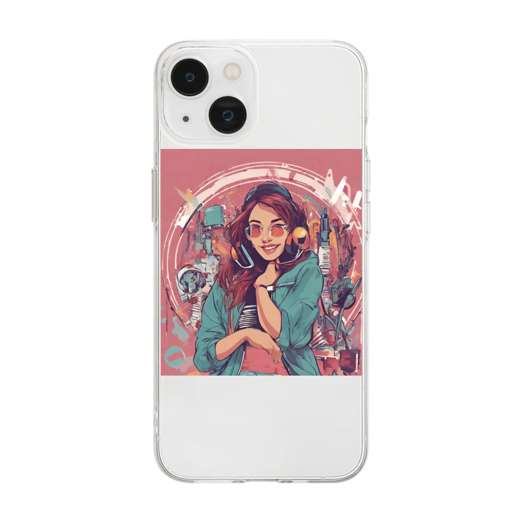 Mi-ko333shopのマイコレクション 美しい女性 Soft Clear Smartphone Case