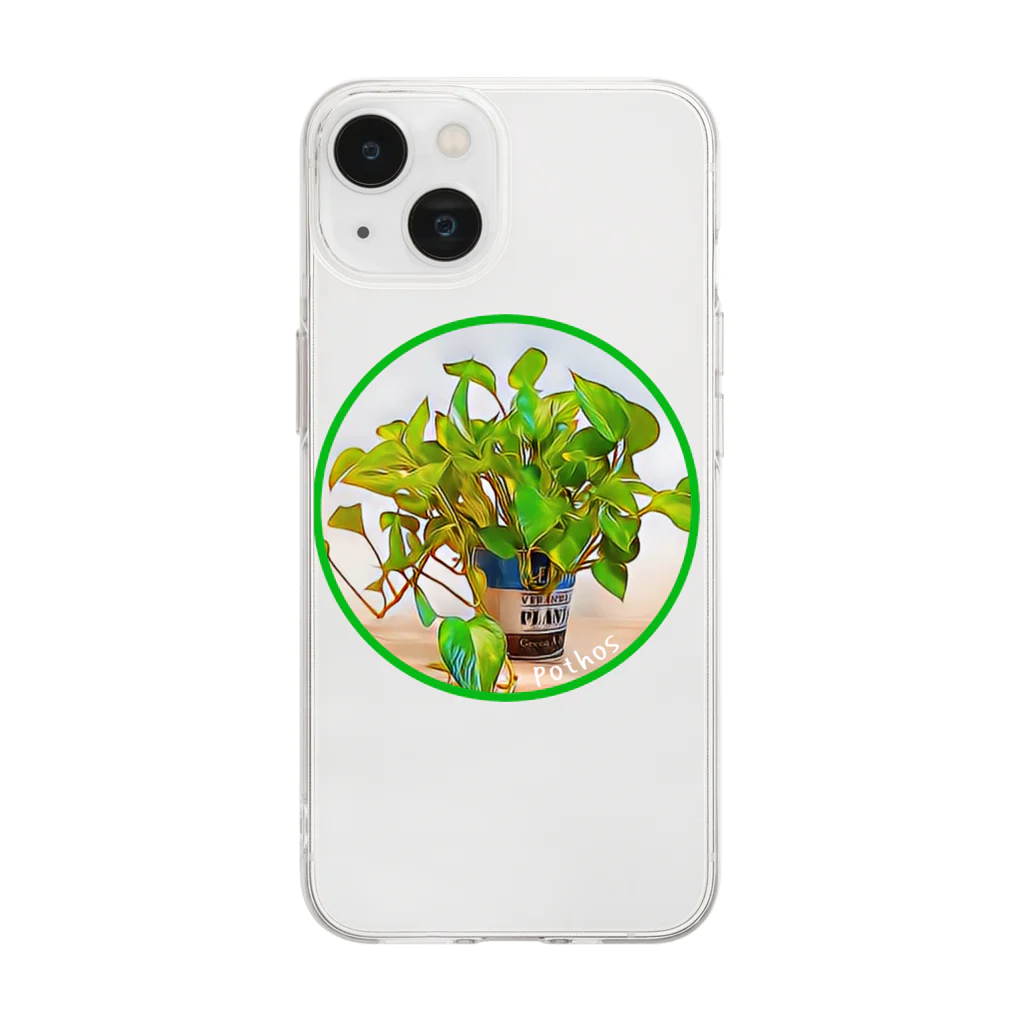 Umageのポトス（pothos）観葉植物 Soft Clear Smartphone Case