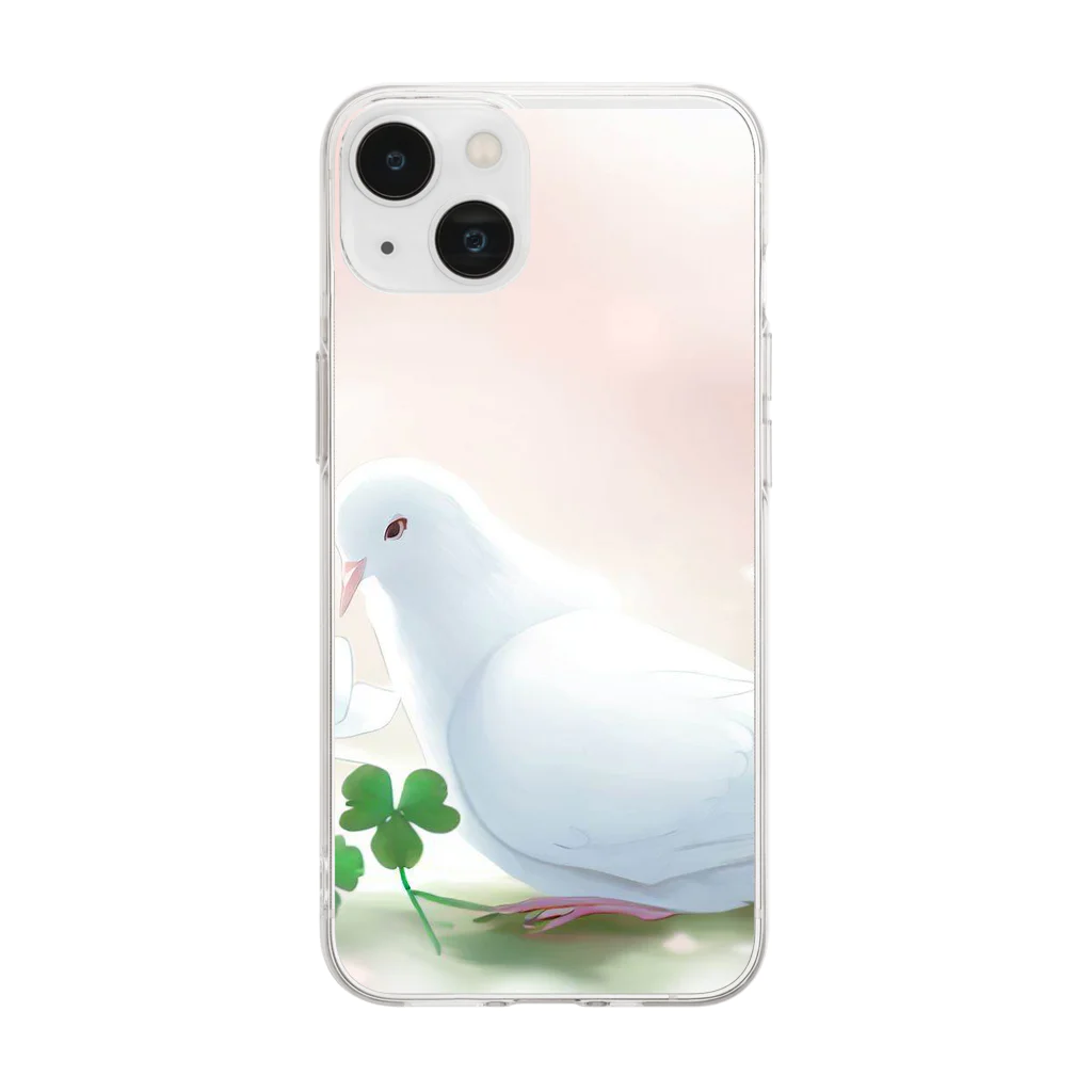 こりすまるの夢幻　鳩　和み Soft Clear Smartphone Case