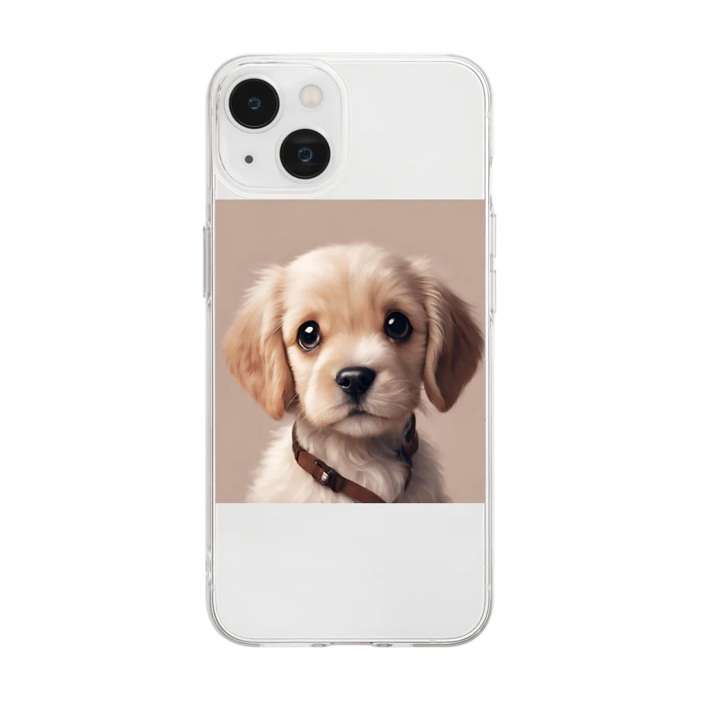 kunkun1048のめちゃカワ犬 Soft Clear Smartphone Case