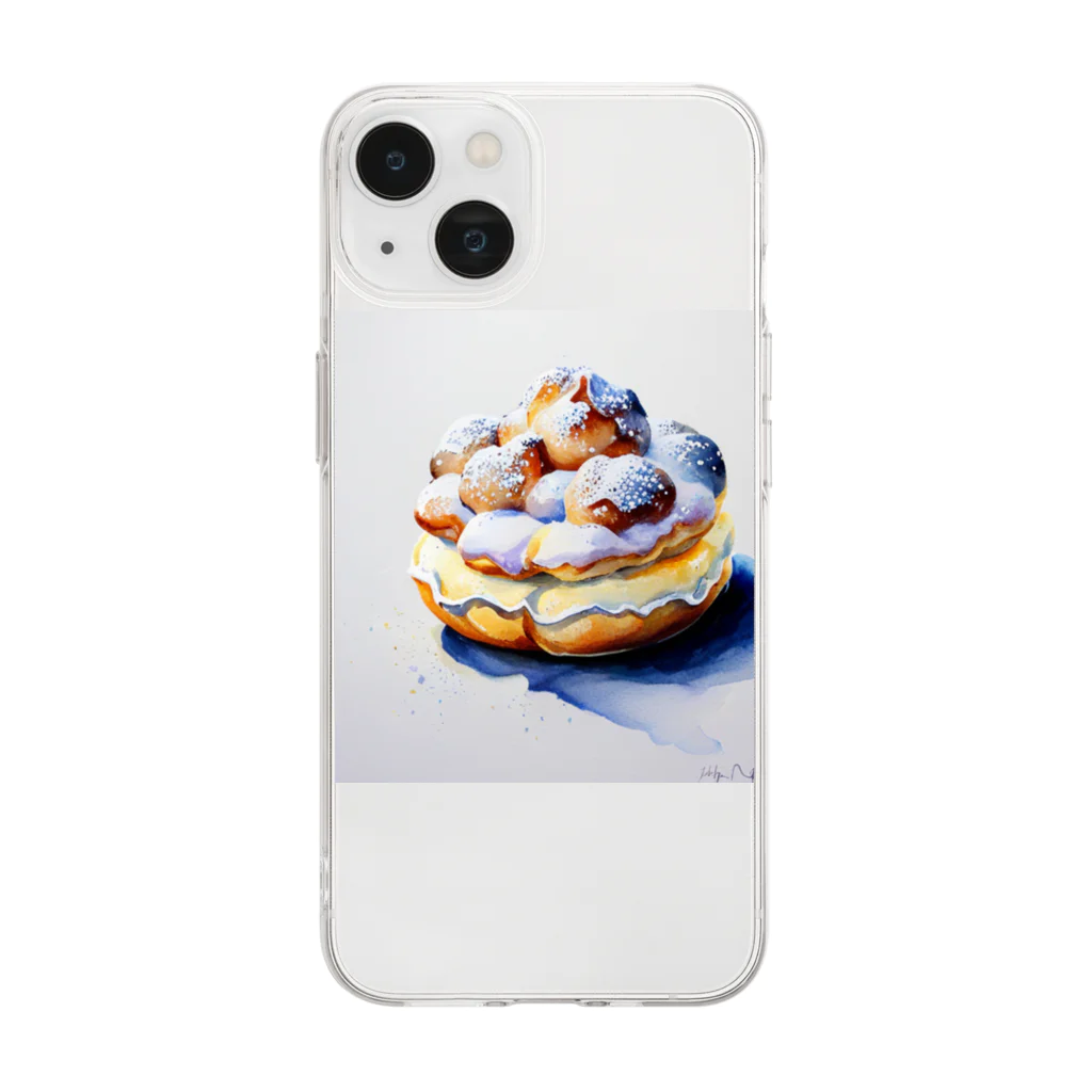 shua_suzuriの甘いスイーツ Soft Clear Smartphone Case