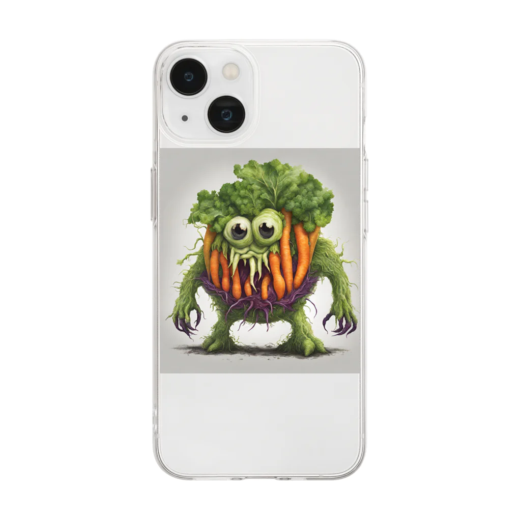 yasu_zatoの野菜の怪物 Soft Clear Smartphone Case