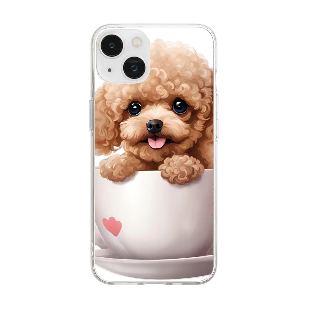 Tiny Cute Crittersのちっちゃいプードル Soft Clear Smartphone Case