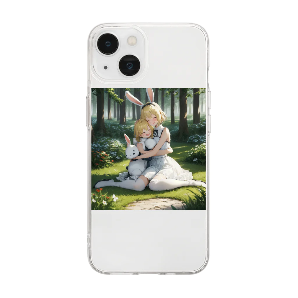 フウマショプの姉妹とうさチャン Soft Clear Smartphone Case