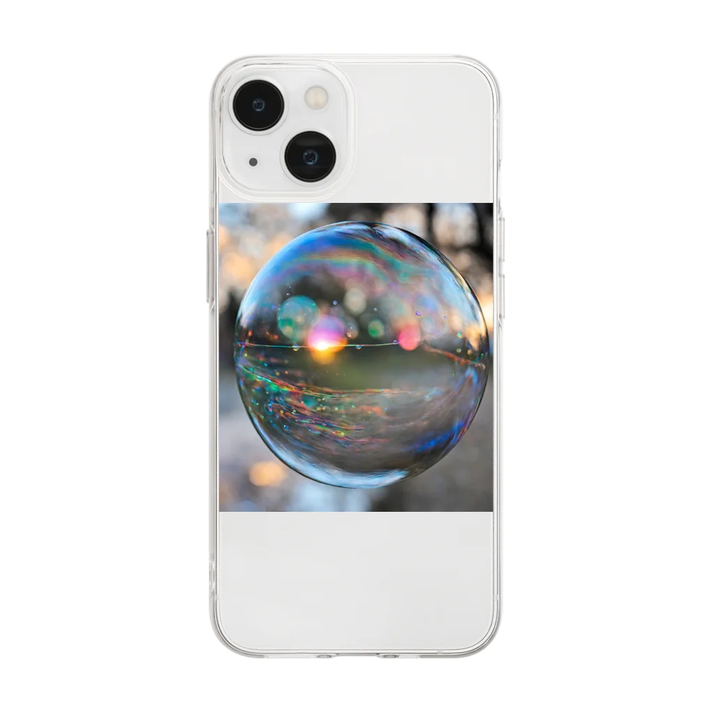 ko.zaaaのシャボン玉それがいい！ Soft Clear Smartphone Case