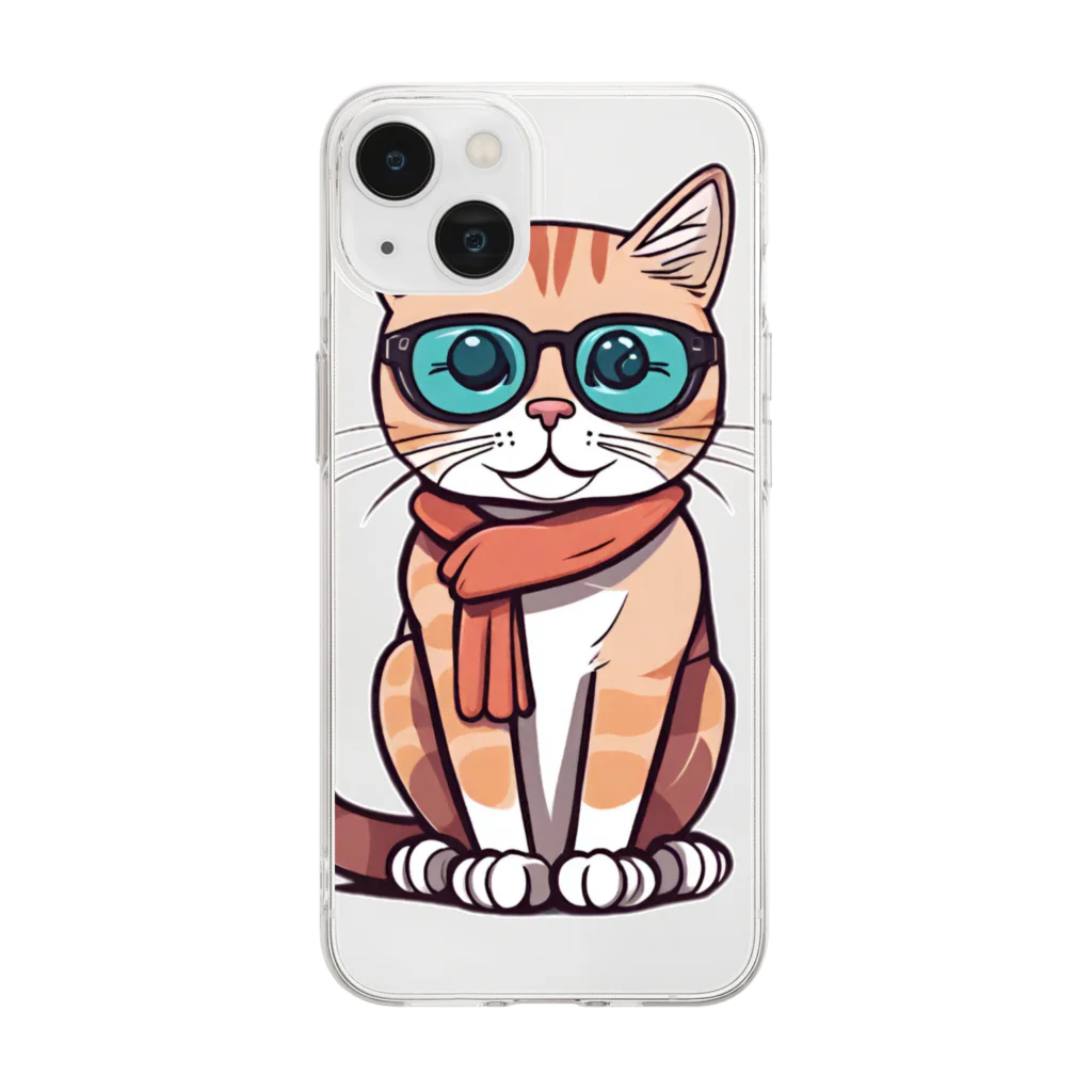 Líng〜凌〜のメガネ猫∥ Soft Clear Smartphone Case