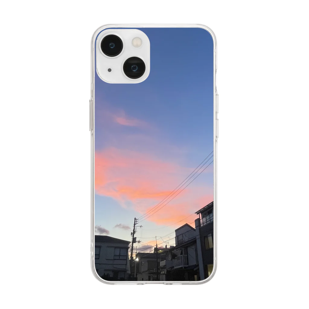 マツリのフォトショップの夕闇と夜空 Soft Clear Smartphone Case