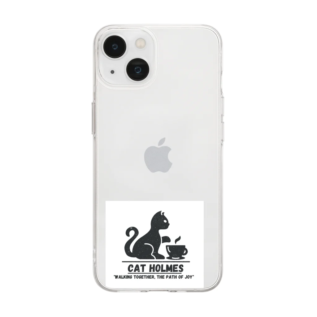  cat Holmesのdaily life at home Soft Clear Smartphone Case