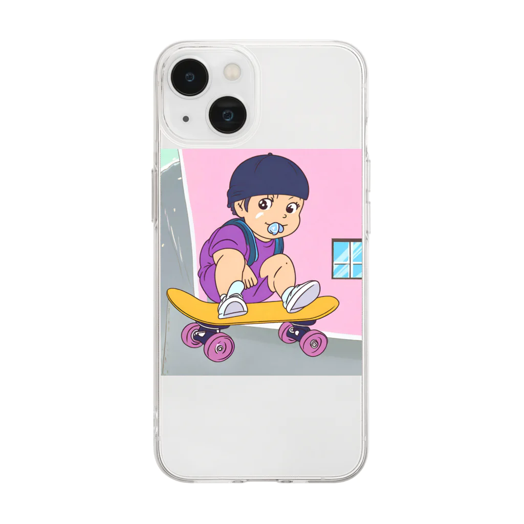 shoooooooon07のベビースケーター Soft Clear Smartphone Case