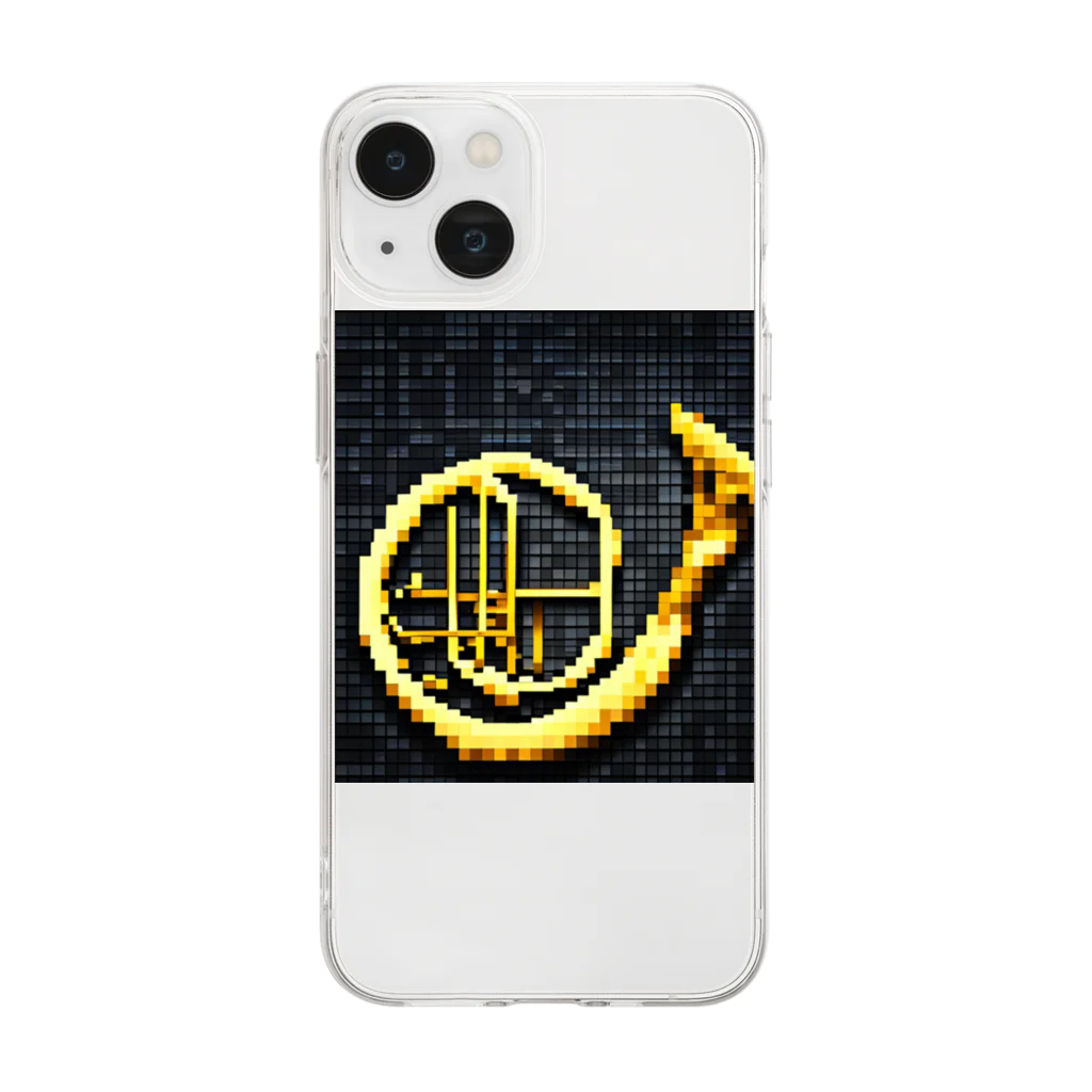 nomad4491のドット絵のホルン Soft Clear Smartphone Case