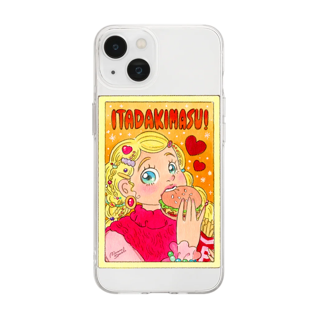 MomomosparkleのHamburgerタイム！ Soft Clear Smartphone Case