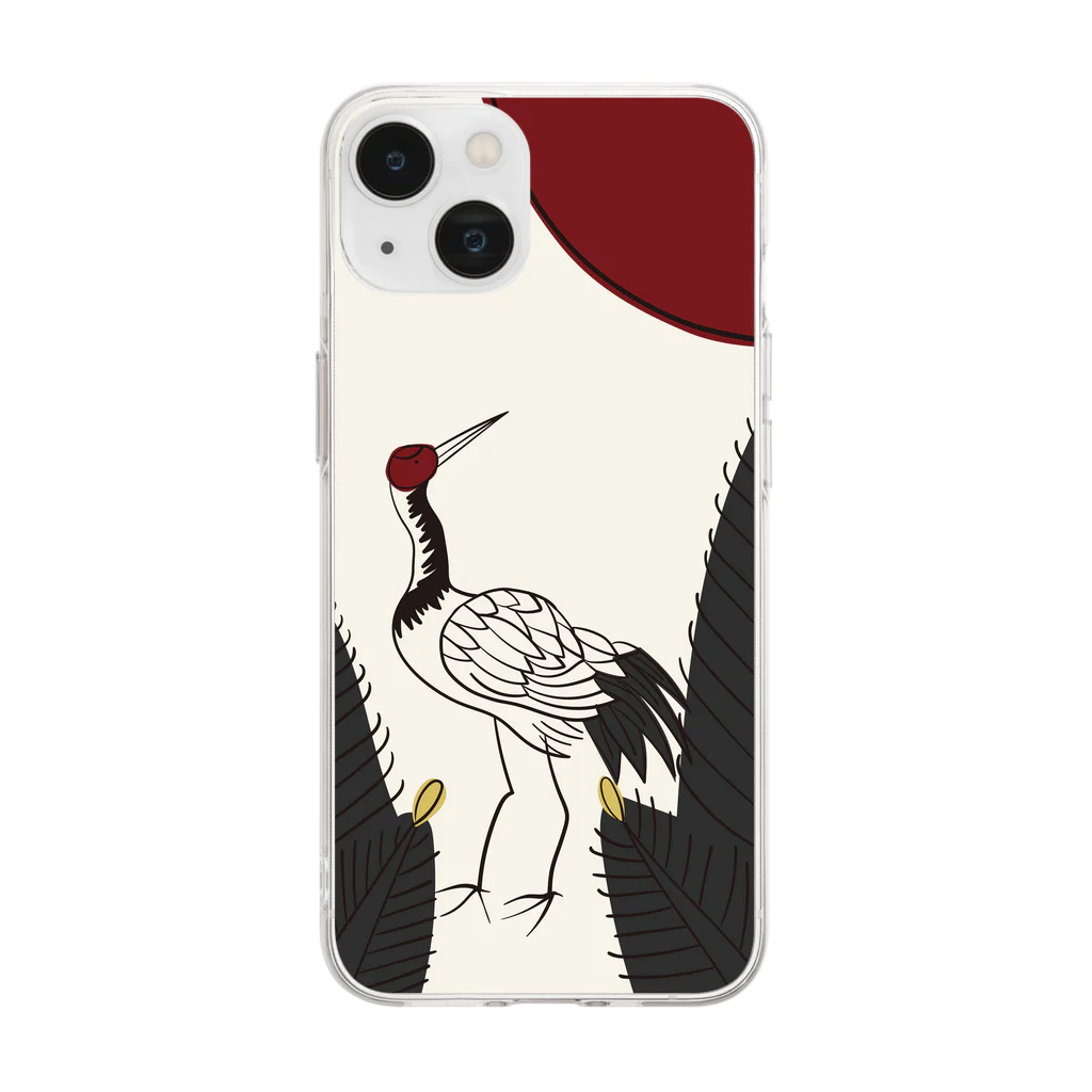 WebArtsのHanafuda January Design "Pine and Crane" Soft Clear Smartphone Case