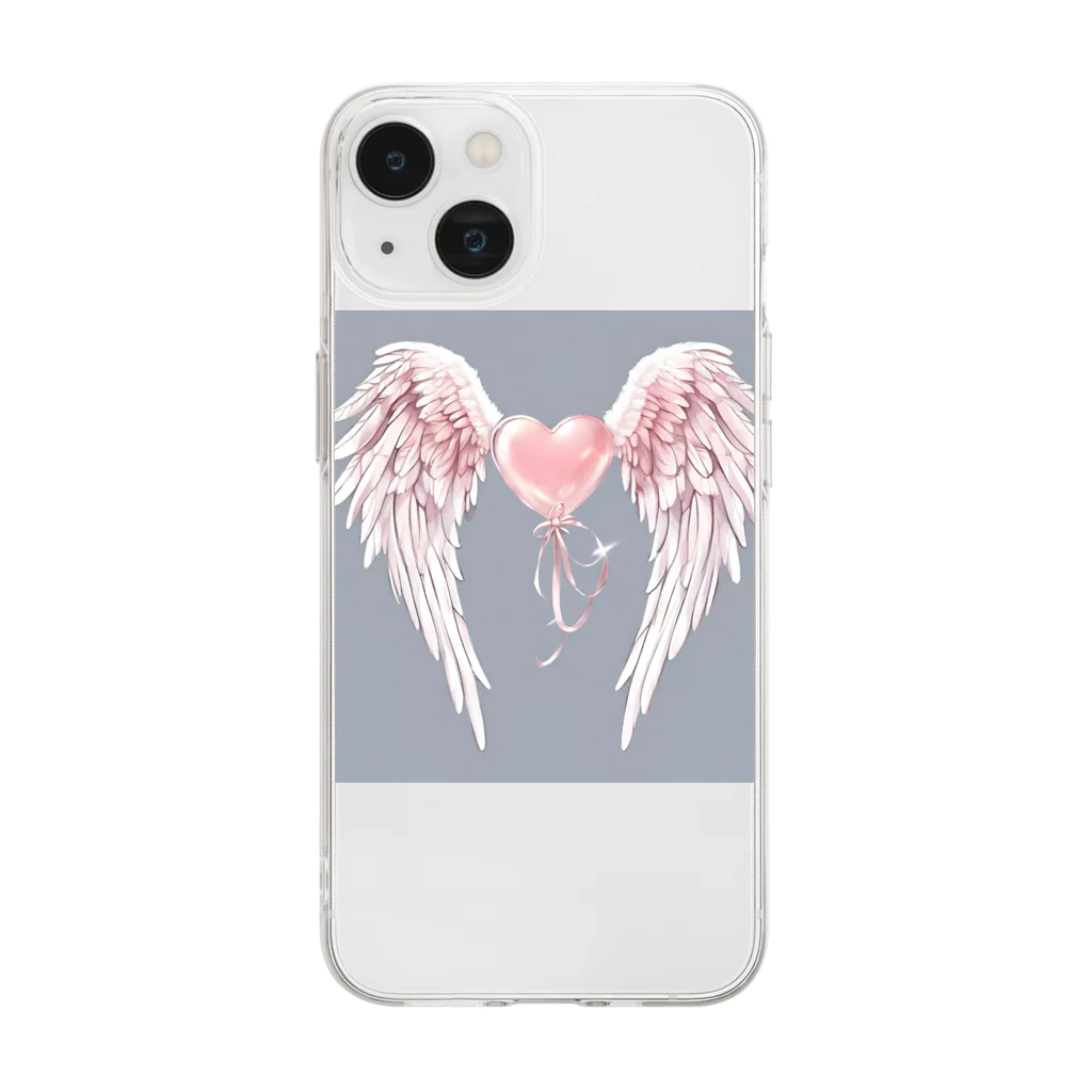 my-angelの愛と幸せいっぱいの天使 Soft Clear Smartphone Case