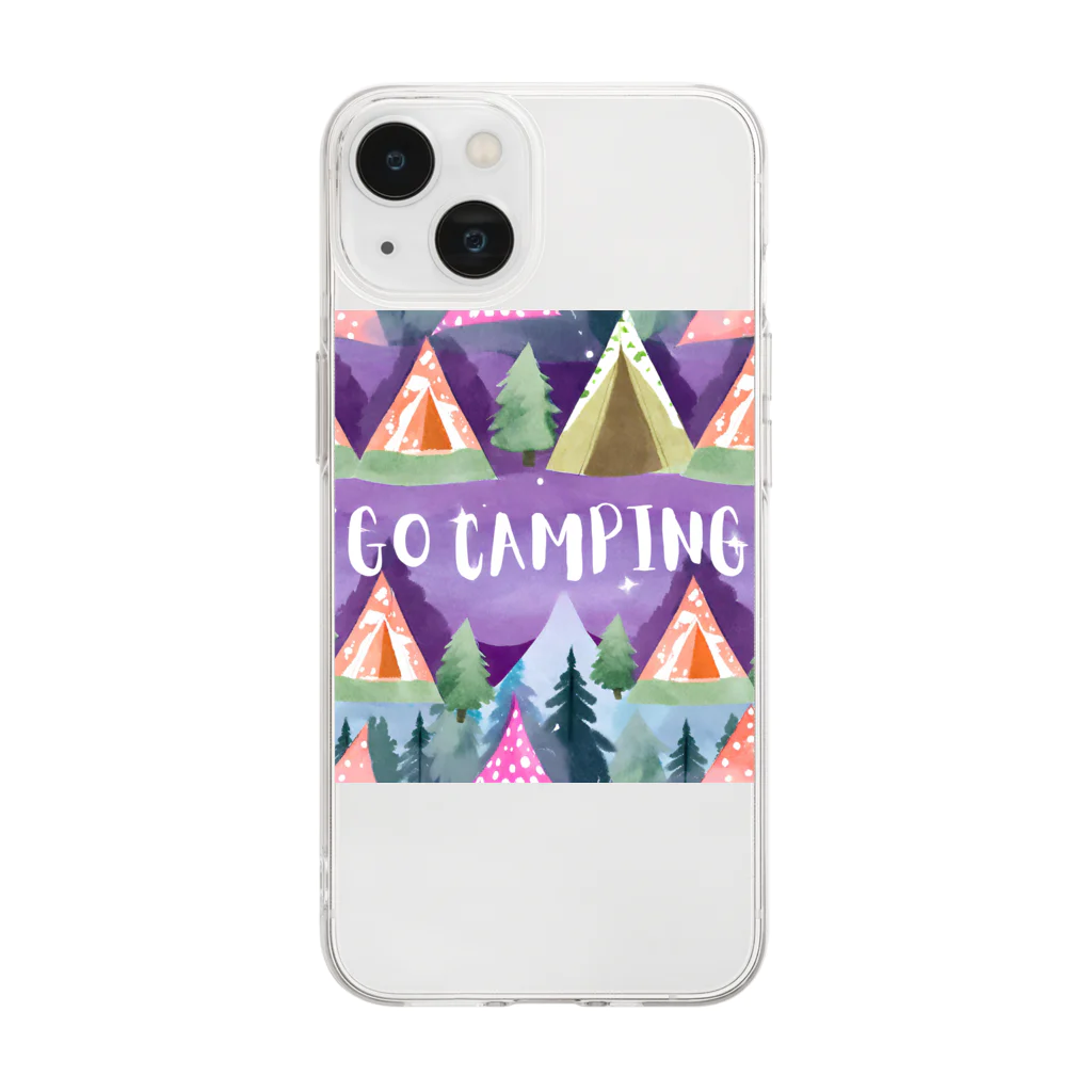 Rico294のカラフルテントでGO CAMPING Soft Clear Smartphone Case