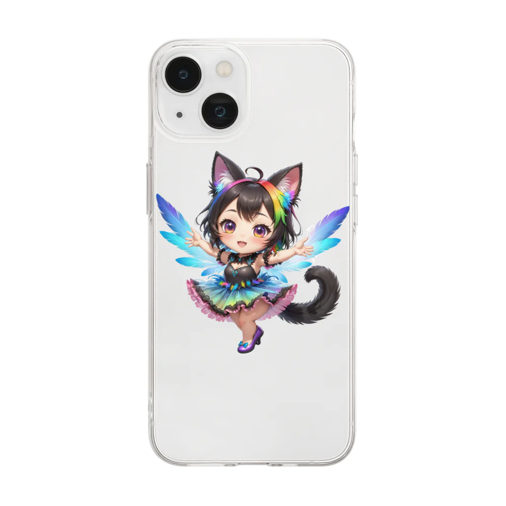 NexDreamの妖精のハロウィンフェス（黒猫2） Soft Clear Smartphone Case