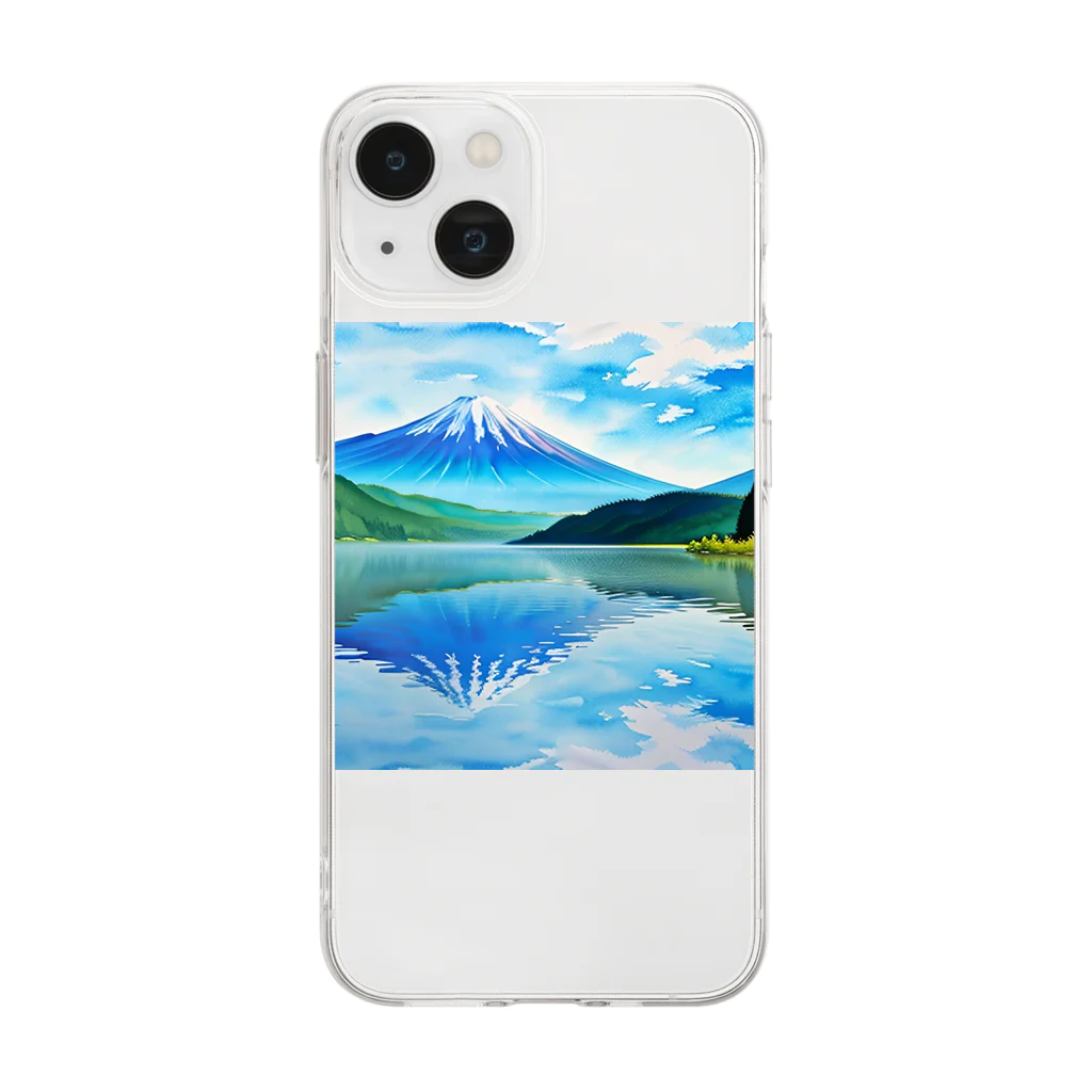 ようこそ　taitaitaro shop への山中湖からの富士 Soft Clear Smartphone Case