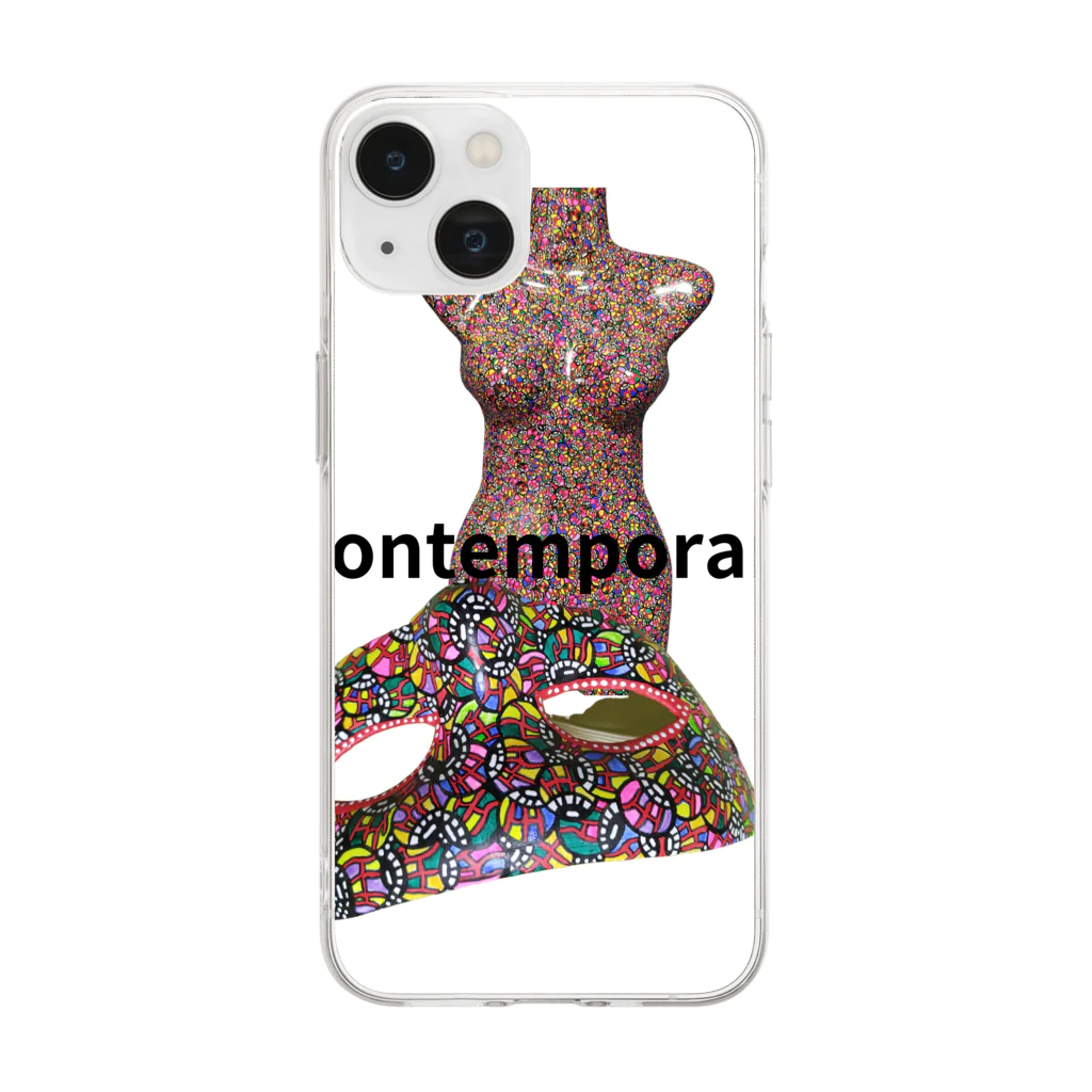 gonchiyanのEyesmask andEyes mannequin Soft Clear Smartphone Case