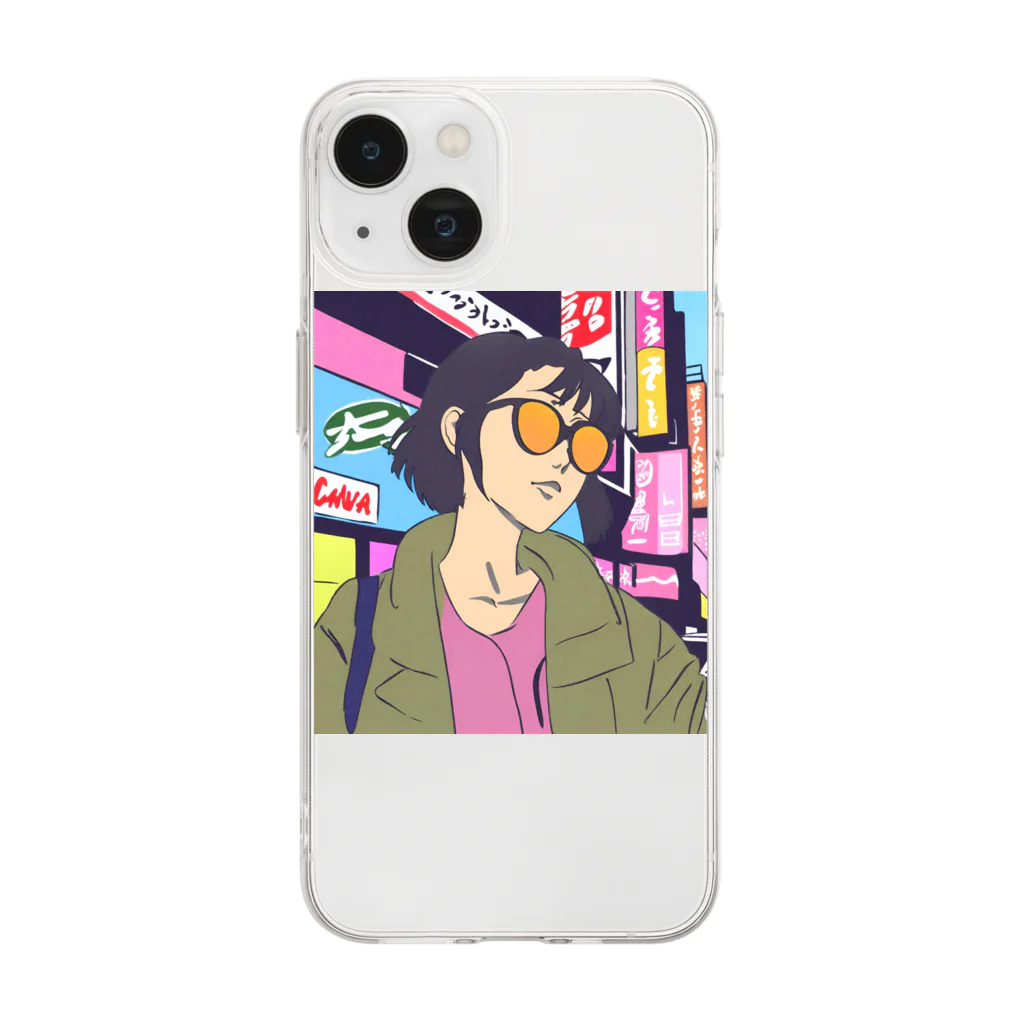 sunglass girlのsunglass girl 街編 Soft Clear Smartphone Case