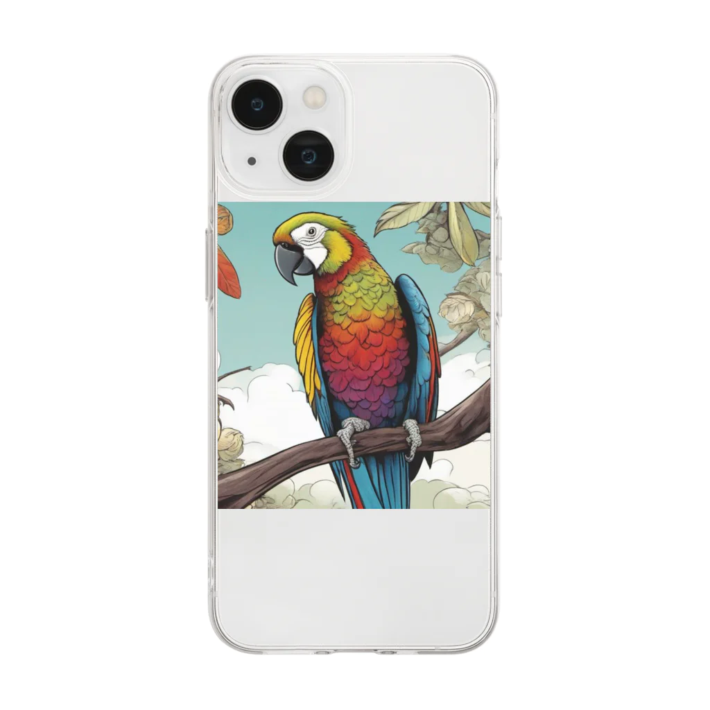 GOLAEのkarafurインコ Soft Clear Smartphone Case