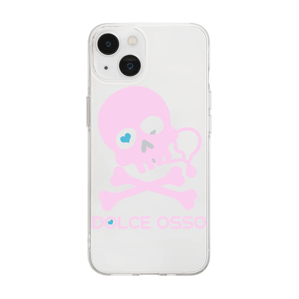 DOLCEOSSOのDOLCE OSSO ”ドルチェ オッソ”　ピンク Soft Clear Smartphone Case