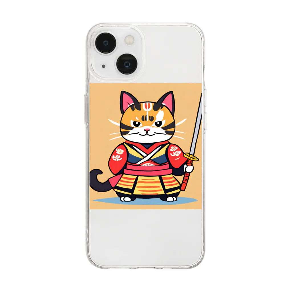 KATSUMINAの戦国武将猫 Soft Clear Smartphone Case