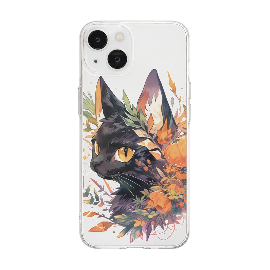 I love cat ...のハロウィン★ネコボタニカ Soft Clear Smartphone Case