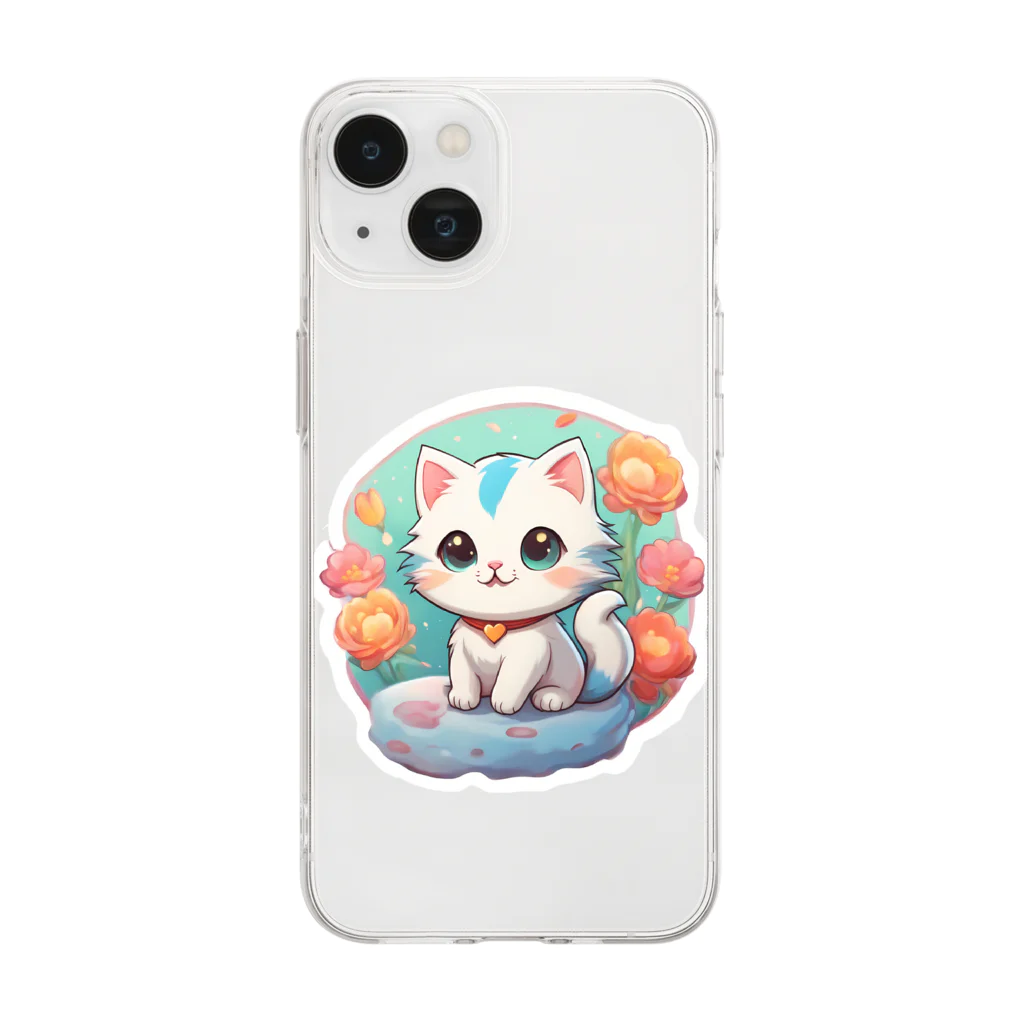 ManmaruShopのちびねこシリーズ30 Soft Clear Smartphone Case