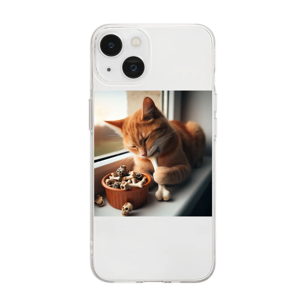 Shiba_IncのBones & Cats（骨 & 猫） Soft Clear Smartphone Case