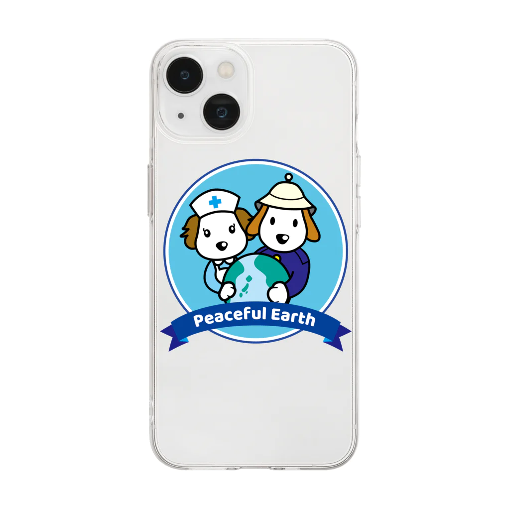 Link Creation online SHOPのPeaceful Earth Soft Clear Smartphone Case