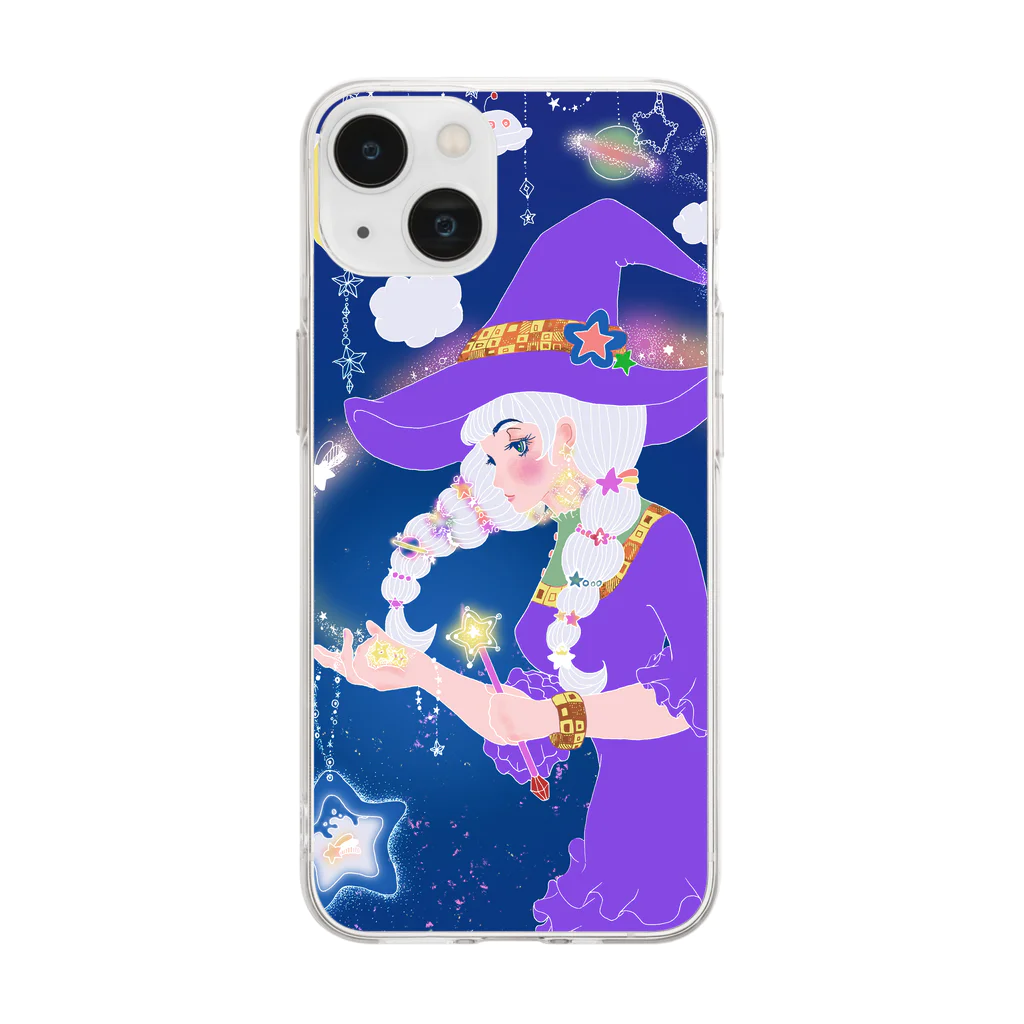 masumi520の魔法使いの女の子 Soft Clear Smartphone Case