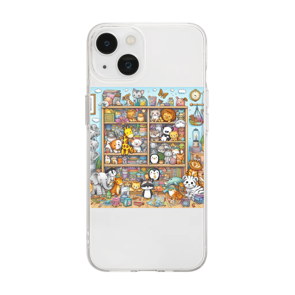 Lock-onのアニマルクローゼット05 Soft Clear Smartphone Case