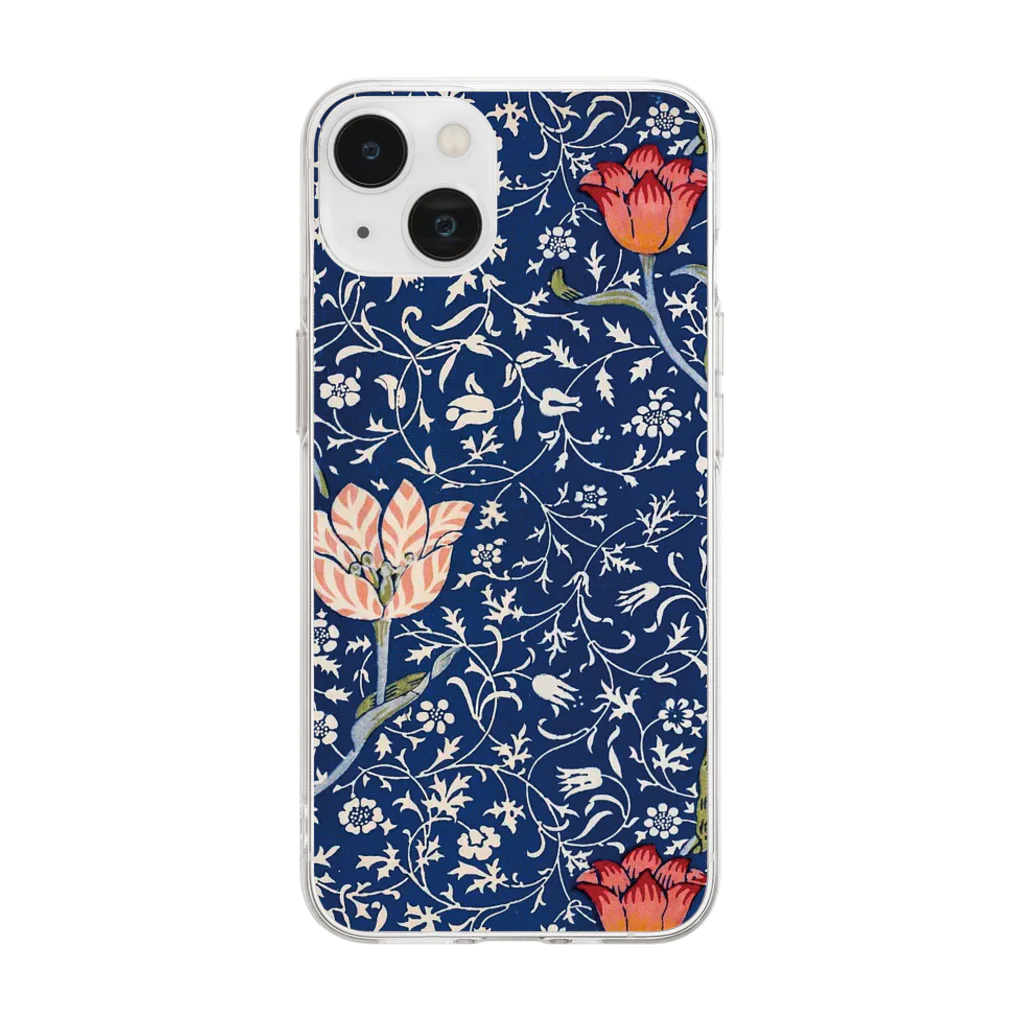 antique-museumのWilliam Morris's Medway ウィリアムモリス「メドウェイ」 Soft Clear Smartphone Case