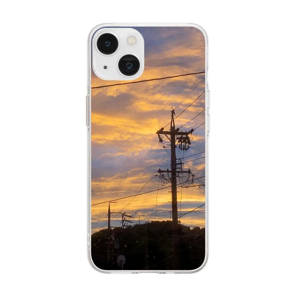 life photo goods shopの夕焼け Soft Clear Smartphone Case