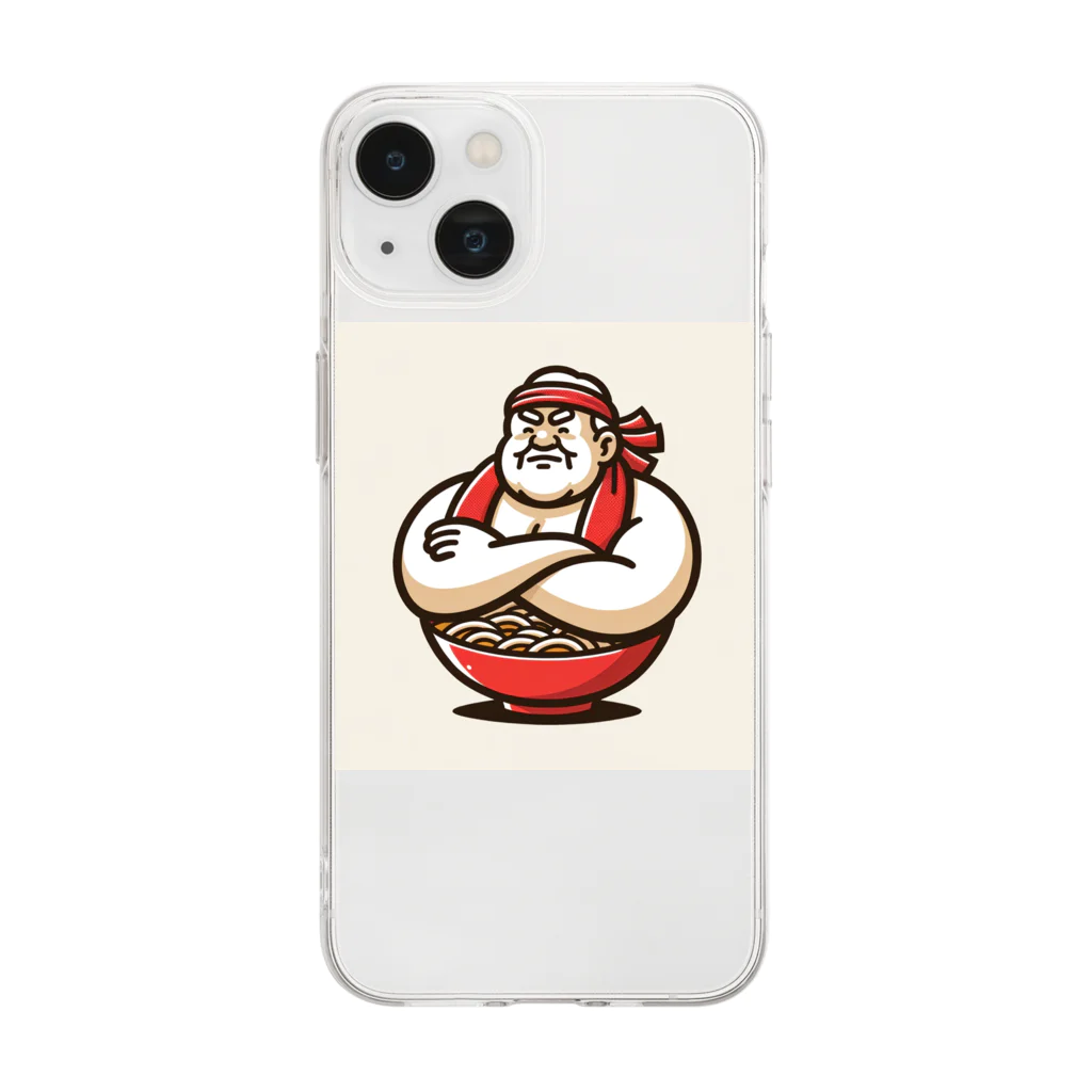 Bobchanのラーメンおじさん Soft Clear Smartphone Case