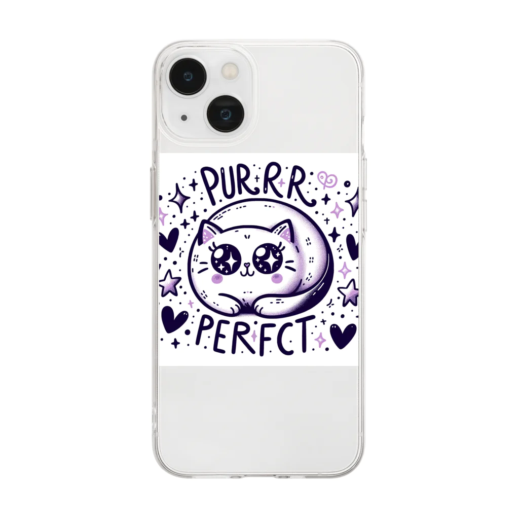 センターフィールドのスターライト猫 Soft Clear Smartphone Case