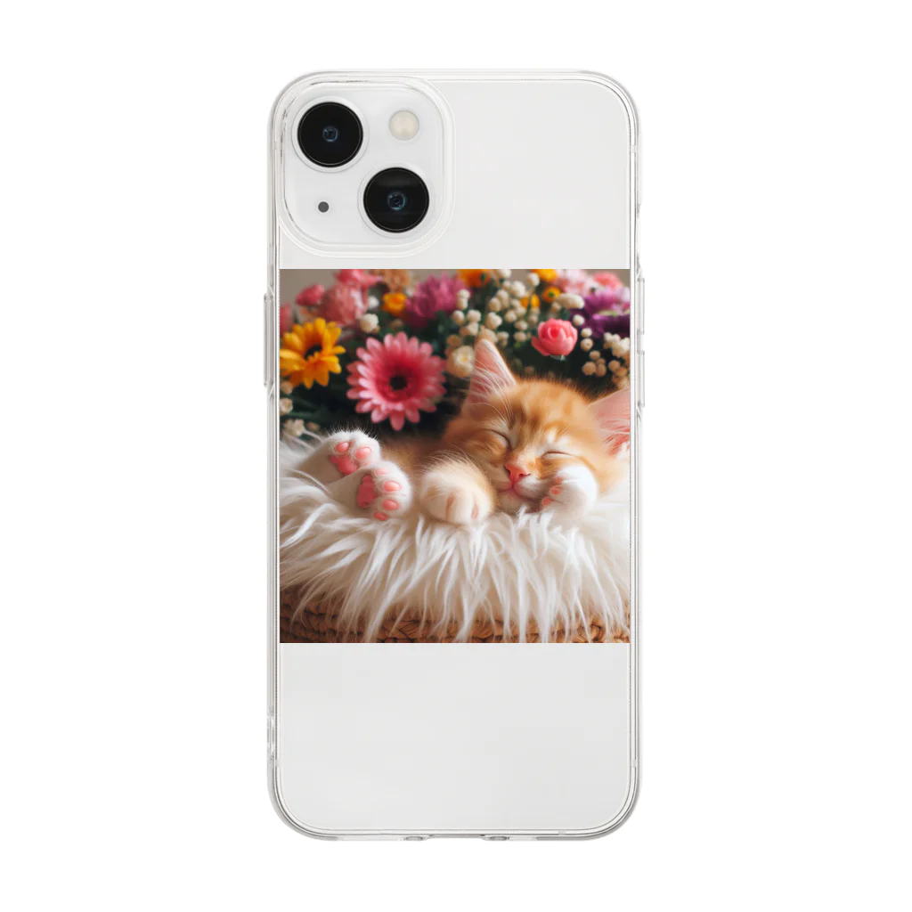 ほんわかショップの子猫 Soft Clear Smartphone Case