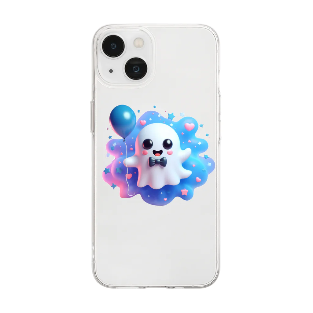 可愛いおばけのお店『ケケ』の可愛いおばけ『ケケ』くん Soft Clear Smartphone Case