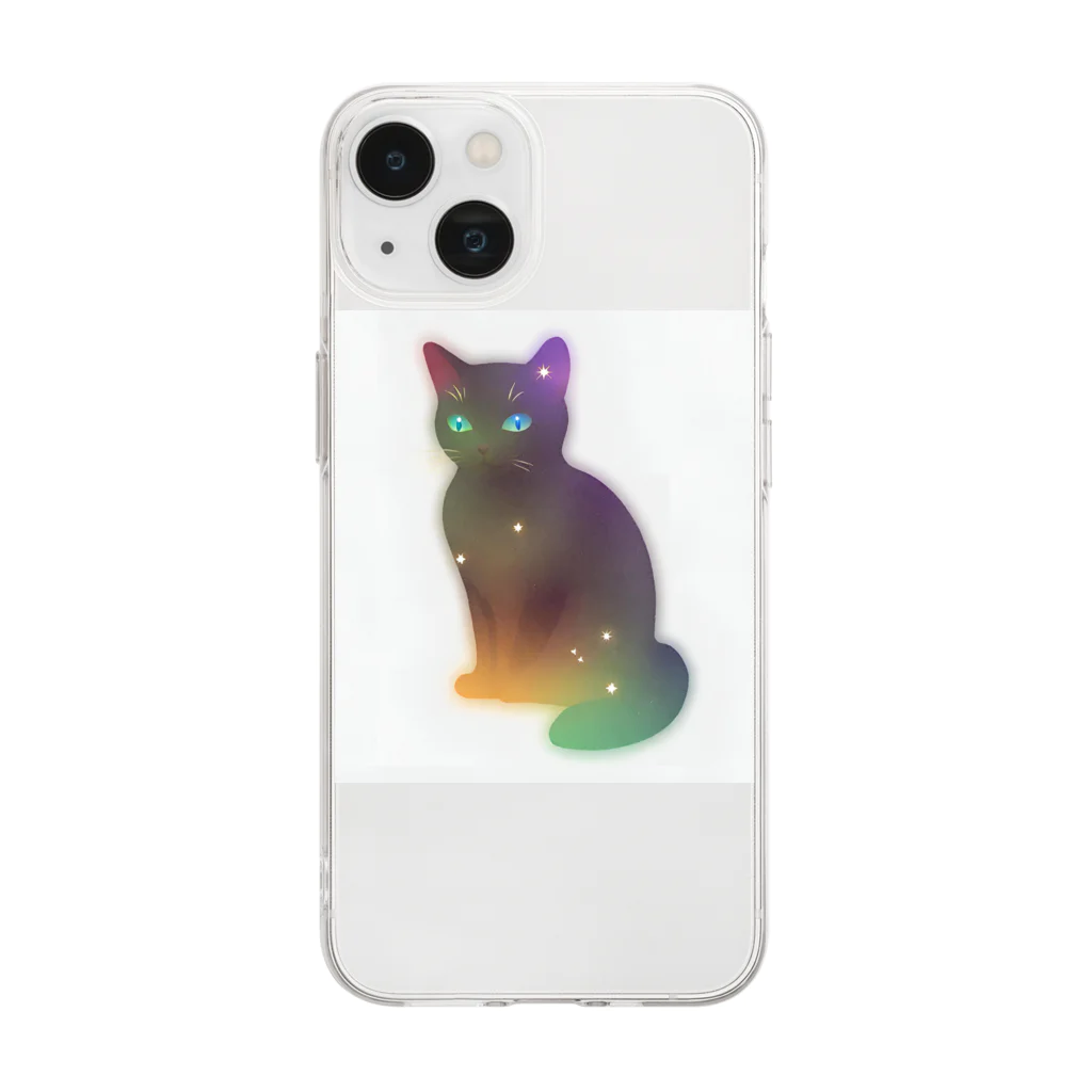 ageha(アゲハ)のくろねこ Soft Clear Smartphone Case