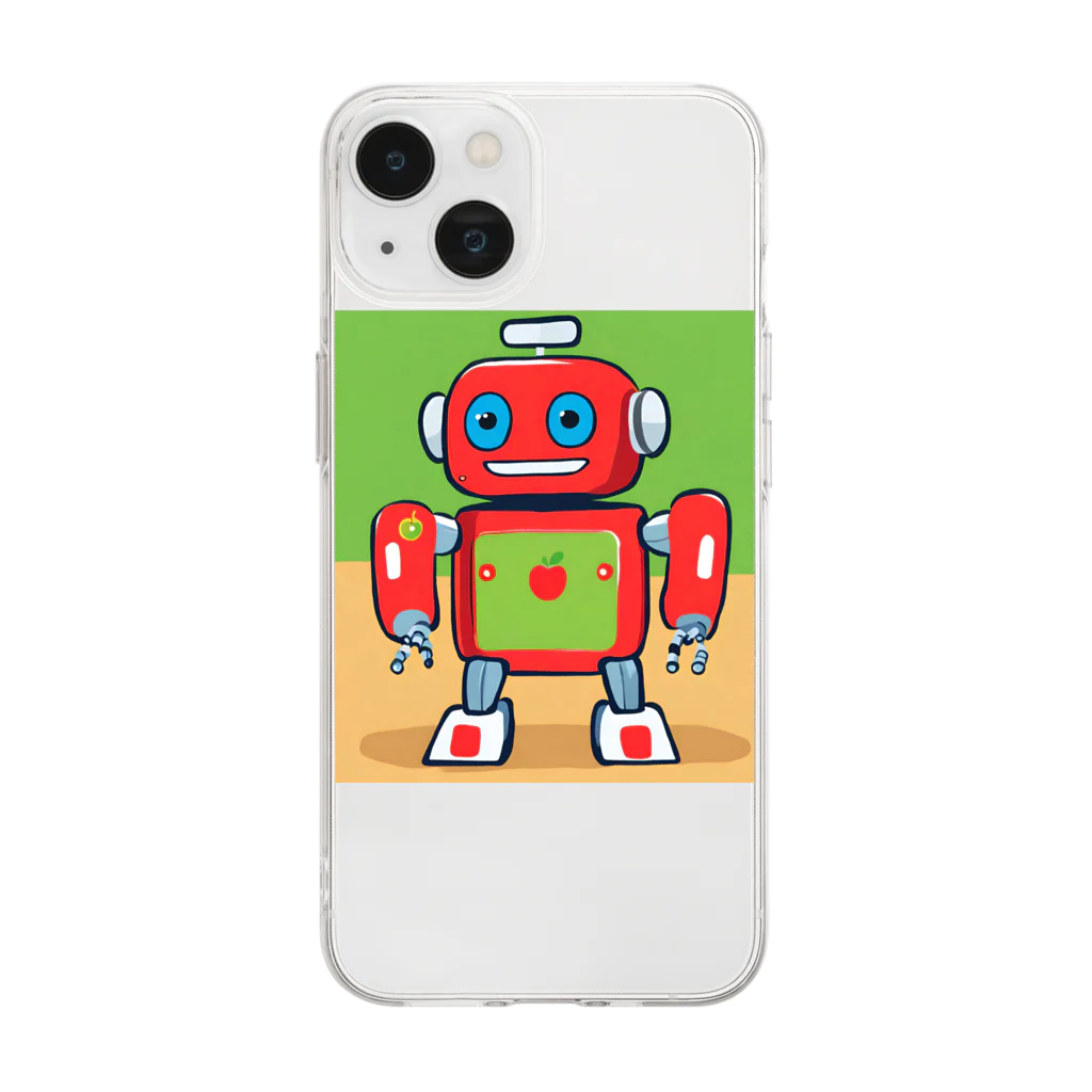 pepe55の青森　 "津軽のりんごガードロボット" Soft Clear Smartphone Case