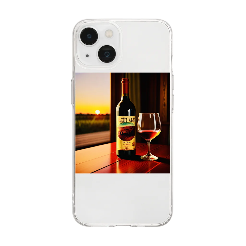 リラックスタイム44のワインで一杯 Soft Clear Smartphone Case