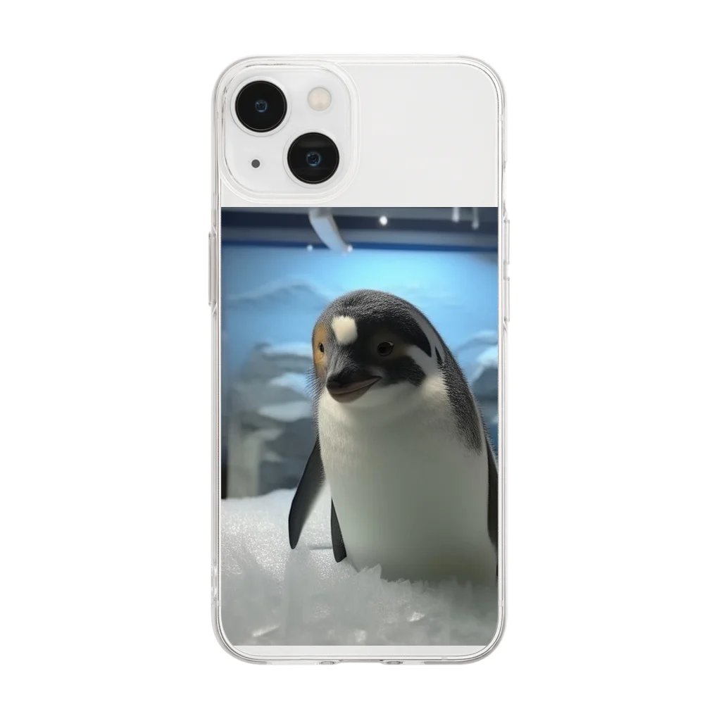 Hisaotanの不思議な友情：猫とペンギン Soft Clear Smartphone Case