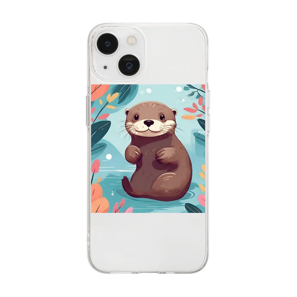 YOO1978の(*≧з≦)カワウソのグッズ Soft Clear Smartphone Case