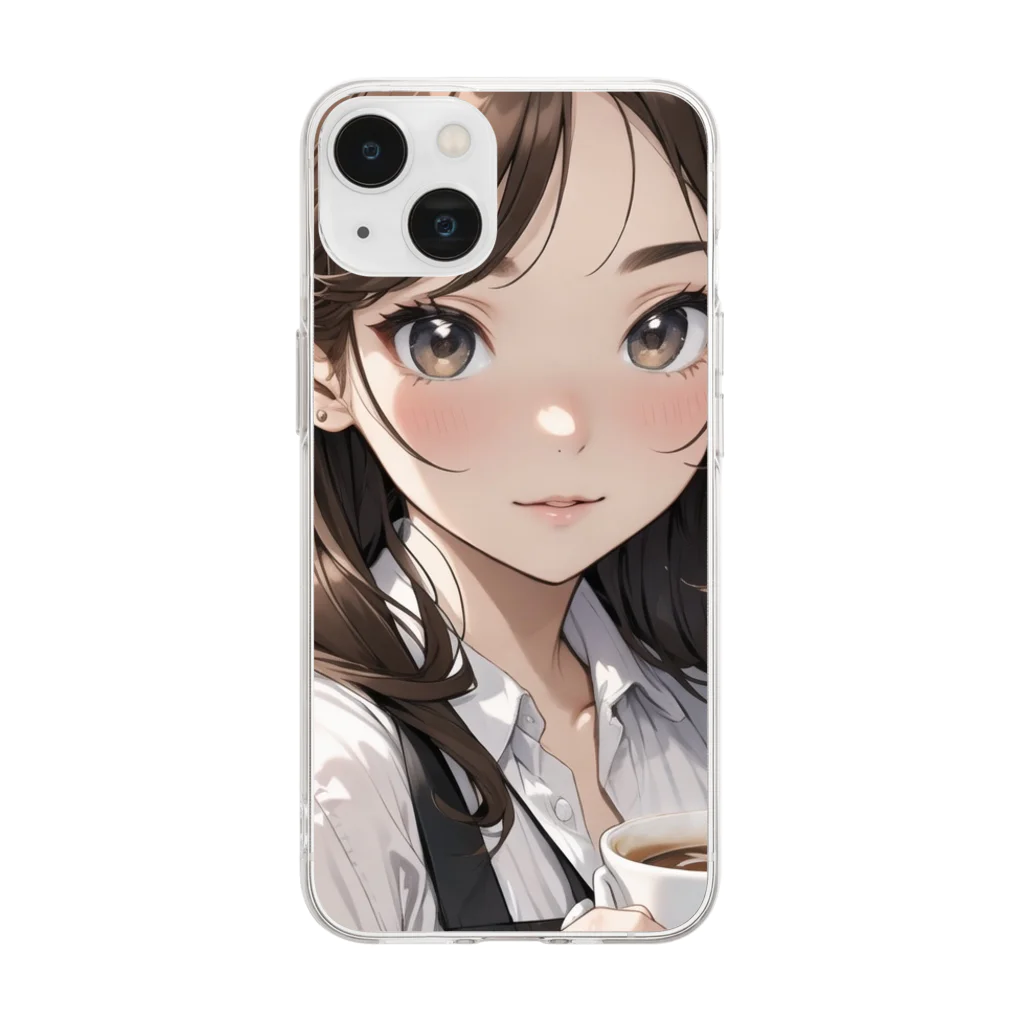 sgt-chikaraのバリスタ見習いの女の子 Soft Clear Smartphone Case