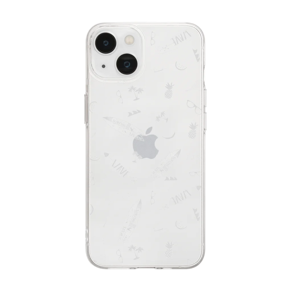 Y.UKI Collectionのbeachアート Soft Clear Smartphone Case