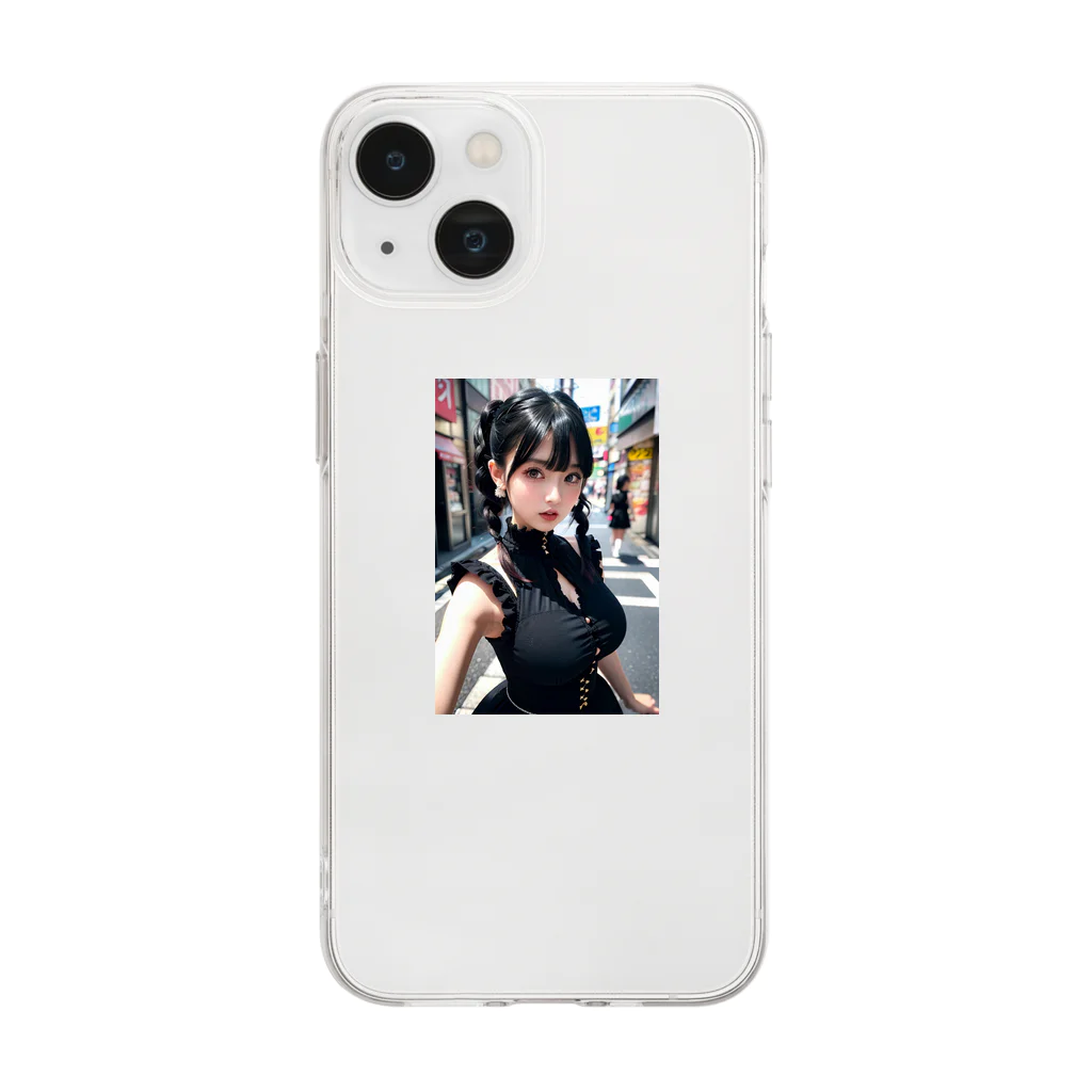 hide-web-shopのコスプレ美女 Soft Clear Smartphone Case