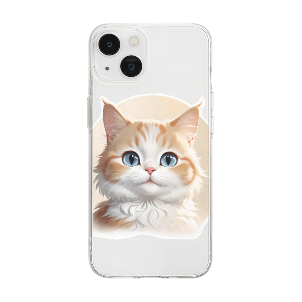 こひさま ショップ - 陽だまりの笑顔のねこのとらひげ Soft Clear Smartphone Case