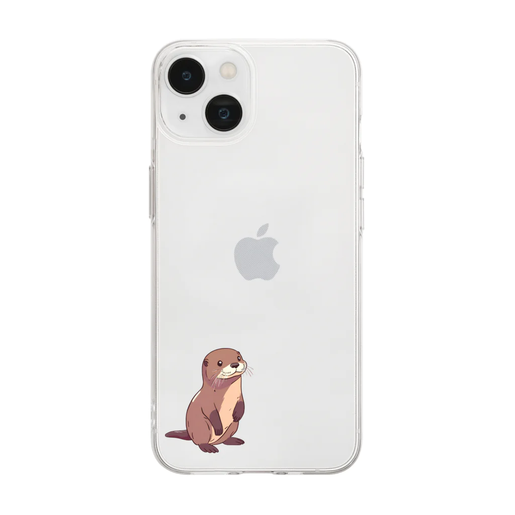 かわいい、かっこいいを自由に！のかわいいカワウソ氏 Soft Clear Smartphone Case