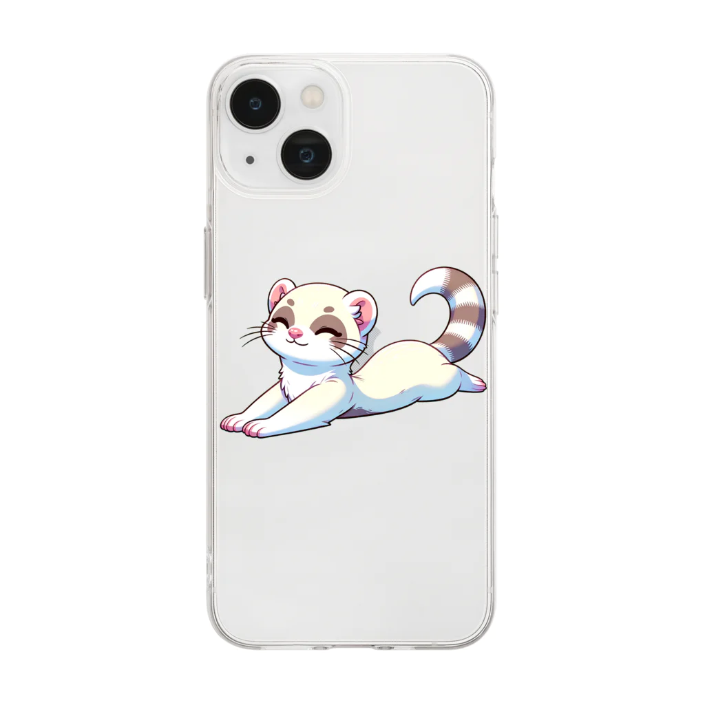 べっち©︎ののんびりフェレットちゃん🐾 Soft Clear Smartphone Case