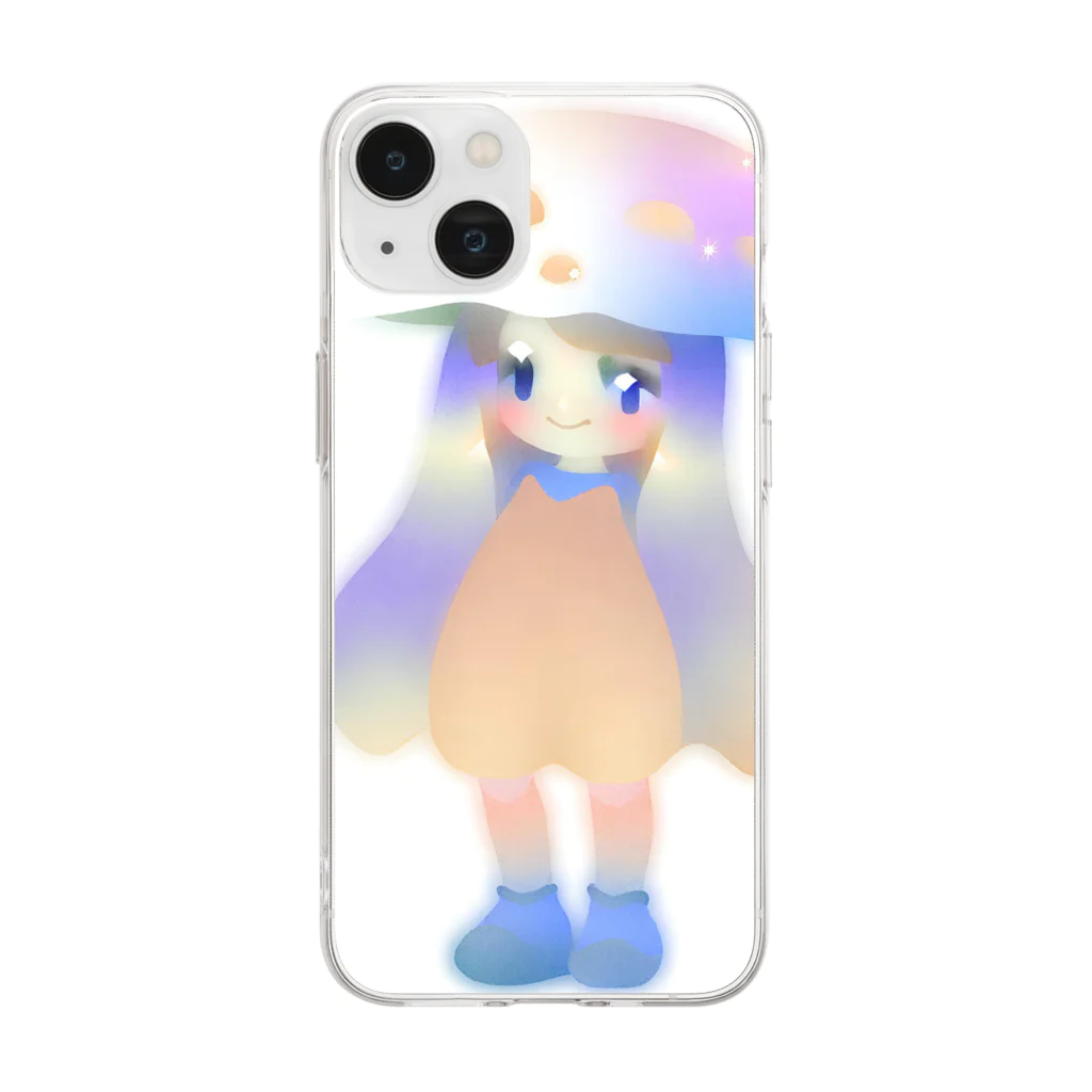 Umaimonのほんわかキノコ少女 Soft Clear Smartphone Case